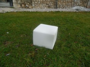 POUF CAPRI IN PELLE QUADRATO Cm. 50 x 50 Colore Bianco