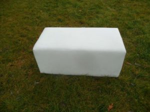 POUF CAPRI RETTANGOLARE Cm. 100×50 in Pelle Colore Bianco