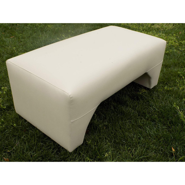 POUF "ROMA" RETTANGOLARE IN PELLE CREMA