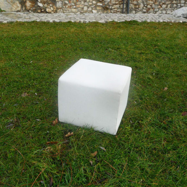 POUF CAPRI QUADRATO IN PELLE BIANCO