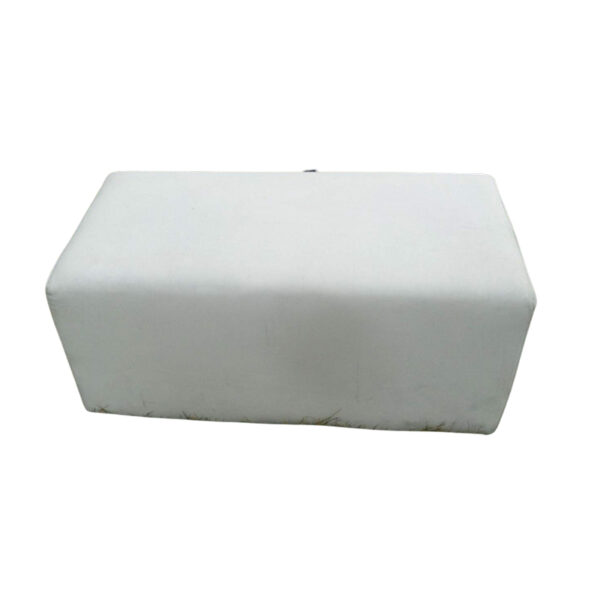 POUF CAPRI RETTANGOLARE IN PELLE BIANCO