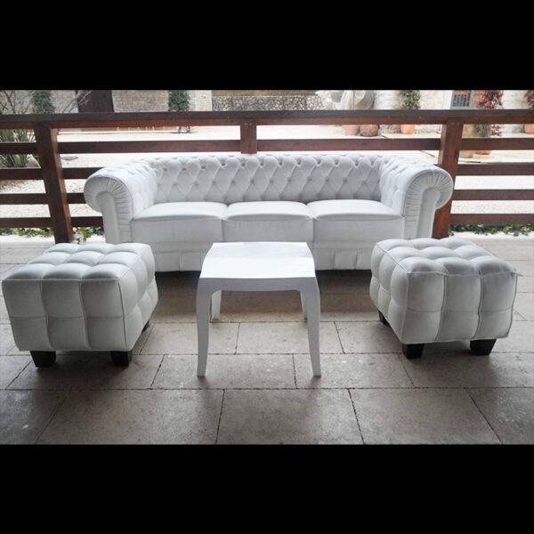 SALOTTO CHESTER IN PELLE BIANCO