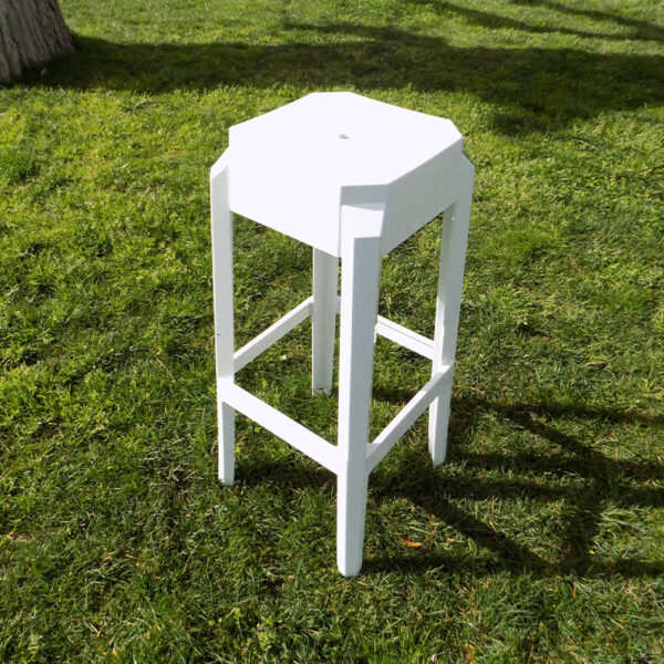 SGABELLO IN POLICARBONATO BIANCO H. Cm. 75