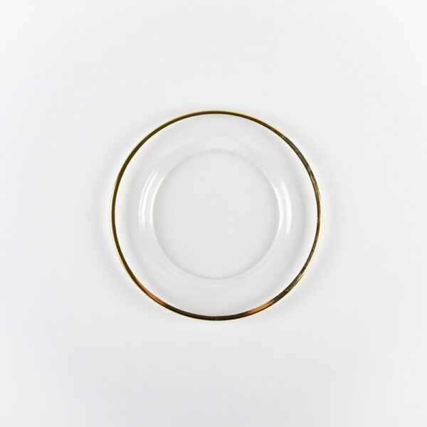 PIATTO PANE VETRO FILO ORO Diam. Cm. 15